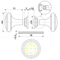 РДП-01-7 черная ручка дверная  /100,25/