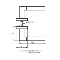 Комплект дверных ручек SOLLER ZF11-R280 SN/CP сатин/хром