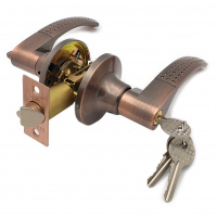 Ручка-защелка нажимная межкомнатная SOLLER R 3903 ETAC медь с ключом и фиксатором