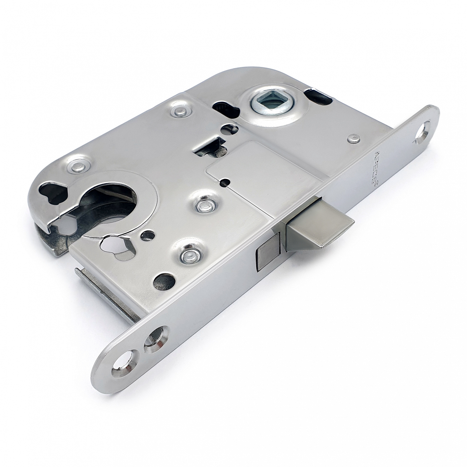 Замок врезной для дверей с притвором Апекс 2018-CP хром (72мм 8мм) под цилиндр без ответной планки