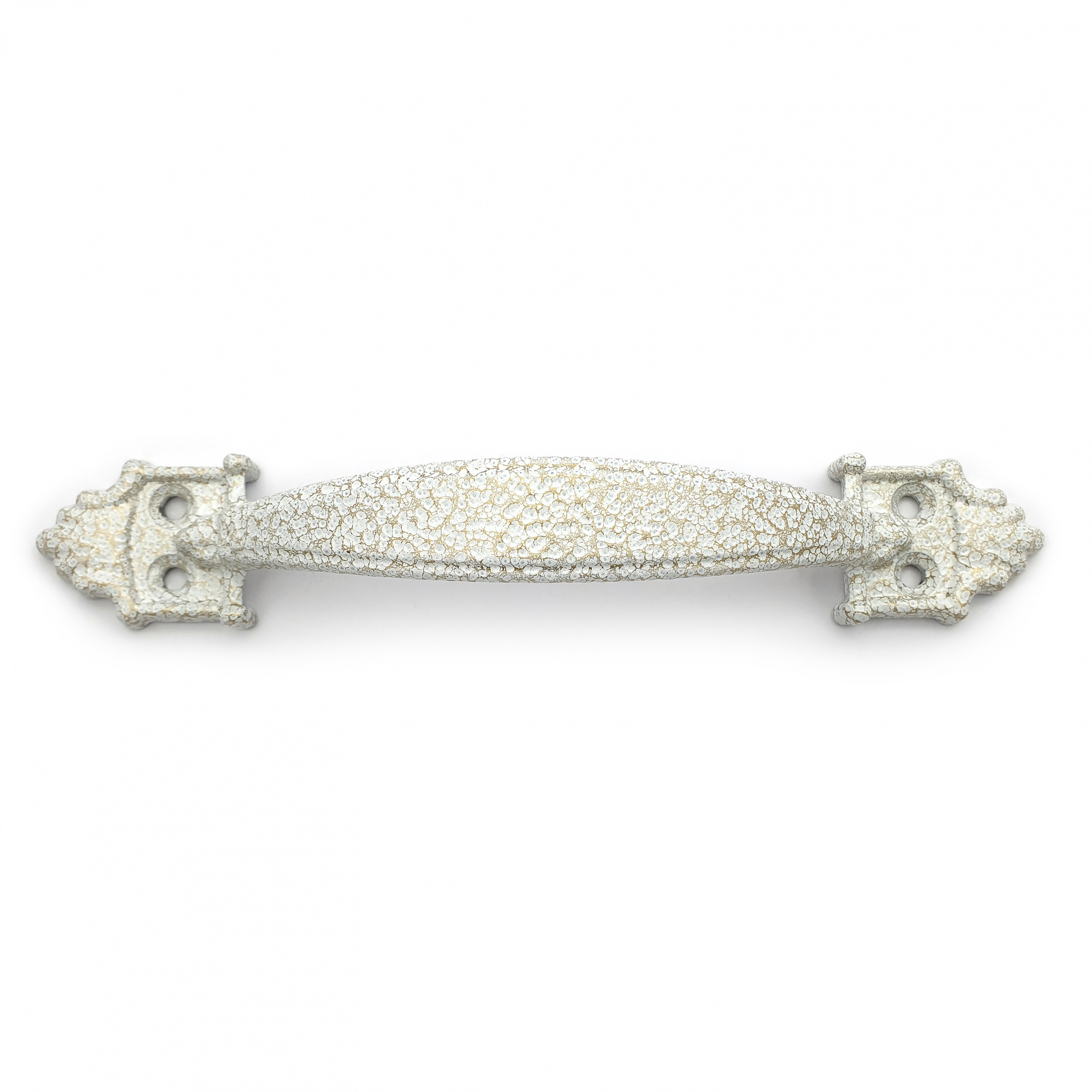 Ручка-скоба дверная РС-100 антик/белое золото (литьё, ЦАМ)