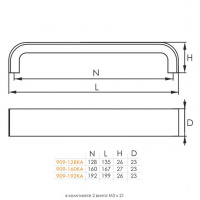 Ручка мебельная SOLLER КА909-192 хром 70 гр.
