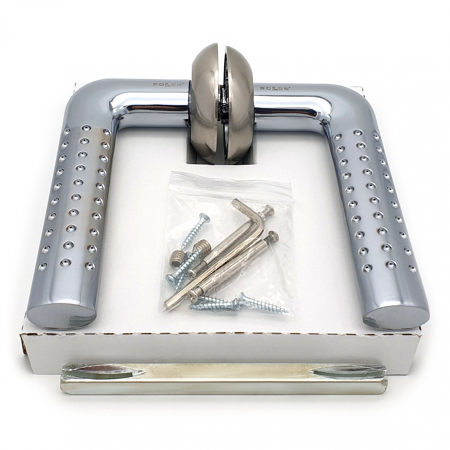 Комплект дверных ручек SOLLER ZY-507 CP/SS хром/матовый никель