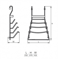 Полка для крышек на рейлинг d-16 мм SOLLER АЕ-661 232*103*375 мм