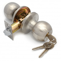 Ручка-защелка /кноб/ межкомнатная SOLLER ЗШ-01 ETSN никель с ключом и фиксатором