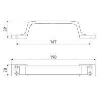 Ручка-скоба дверная РС-100-4 антик/бронза (литьё, ЦАМ)
