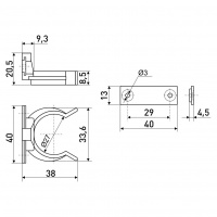 Клипса + подклипсник для опоры 90-120 мм белая для крепления цоколя