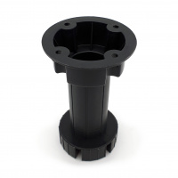 Опора кухонная 100 мм неразборная под саморезы регулируемая 95-130 мм пластик черная