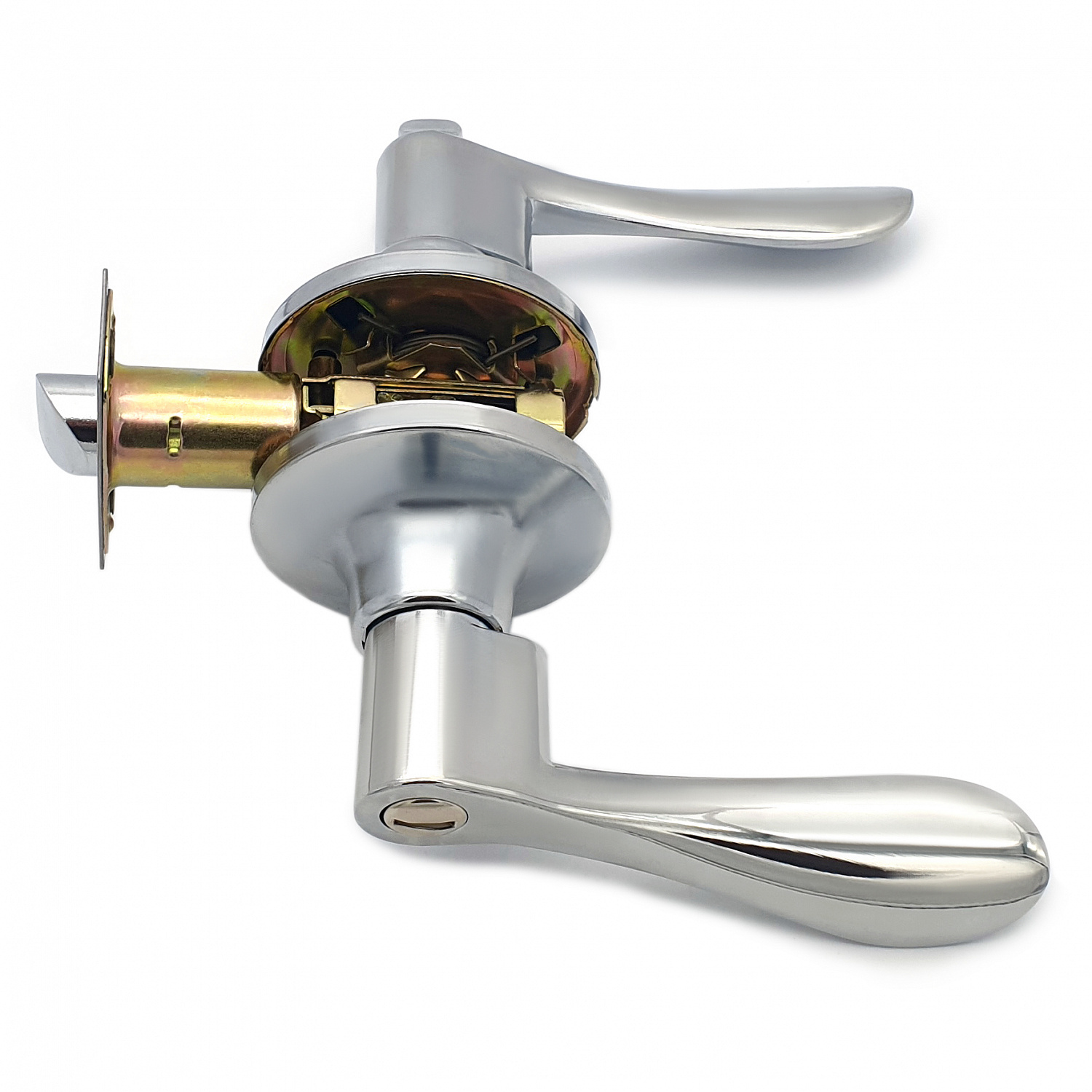 Ручка-защелка нажимная межкомнатная SOLLER R 891 ВКСР хром без ключа с фиксатором