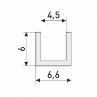 Планка для панелей "Союз" 4 мм 600 мм торцевая, матовый хром