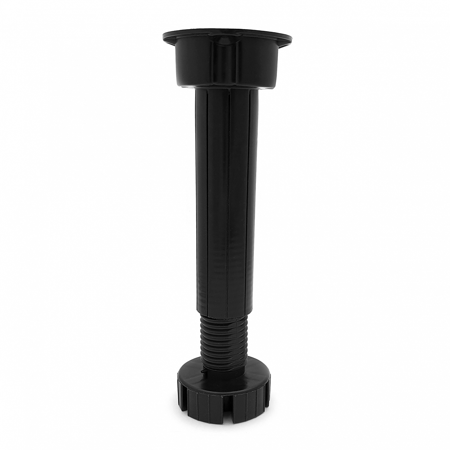 150мм  Опора неразборная регулируемая, черная  (пласт.)