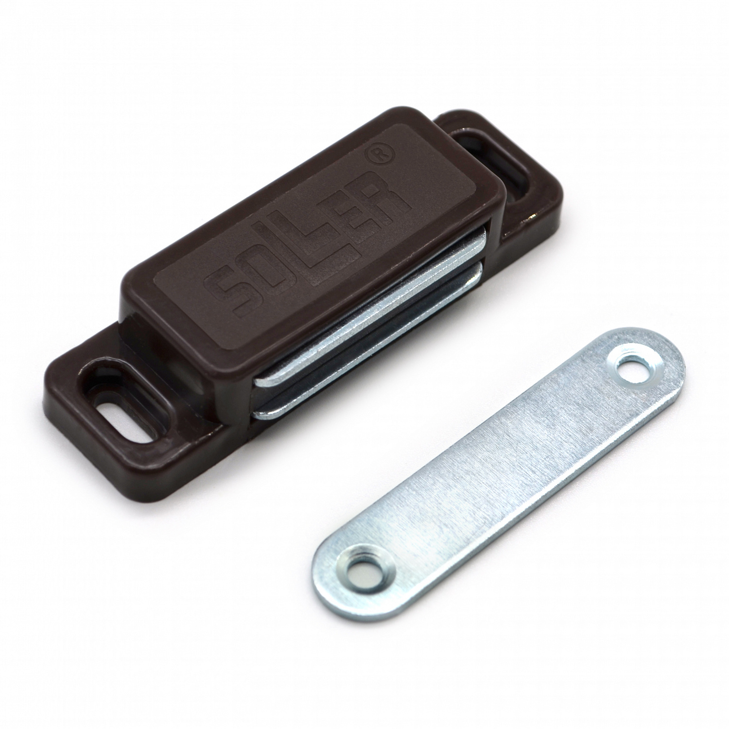 Магнит мебельный SOLLER L-74 h-15 мм коричневый