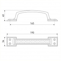 Ручка-скоба дверная РС-100-1 матовое золото (литьё, ЦАМ)