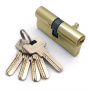 Механизм цилиндровый SOLLER F5 золото 70мм, 5 ключей латунь/металл, профильный ключ (30+10+30) Cu.С
