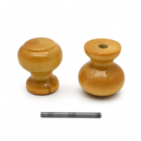 Ручка-кнопка Классика лак светлый деревянная