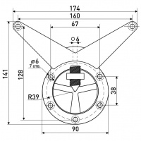 Верхнее распорное крепление "усы" SOLLER для опоры мебельной d-60 мм