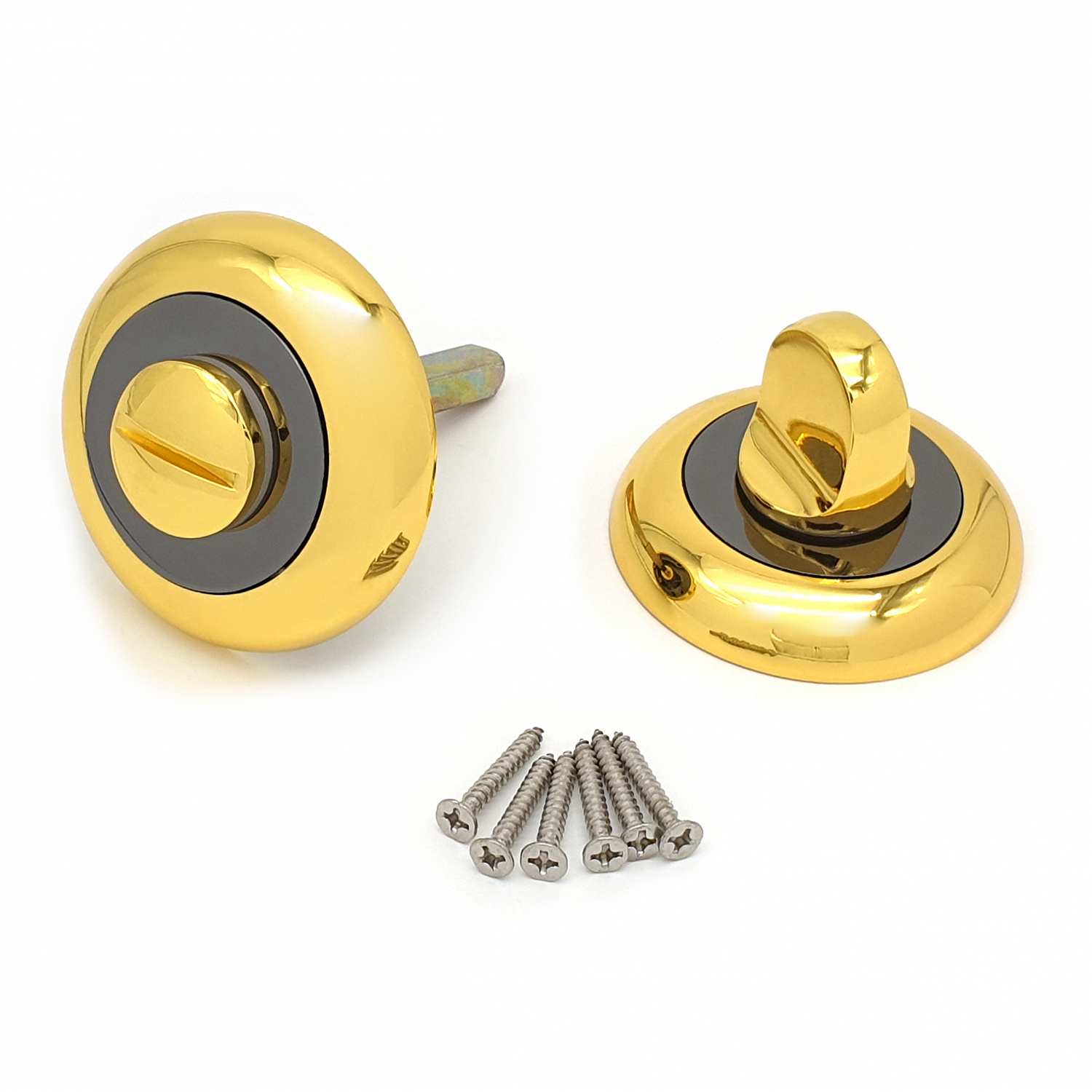 Завертка дверная для ванных комнат SOLLER BK BN/GP графит/золото для ванных комнат