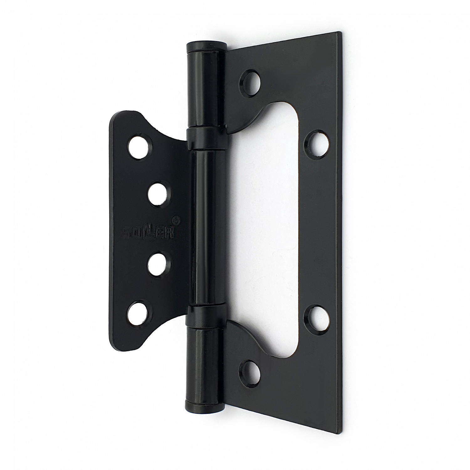 Петля дверная накладная 4" SOLLER черная (сталь 100*75*2) бабочка без врезки