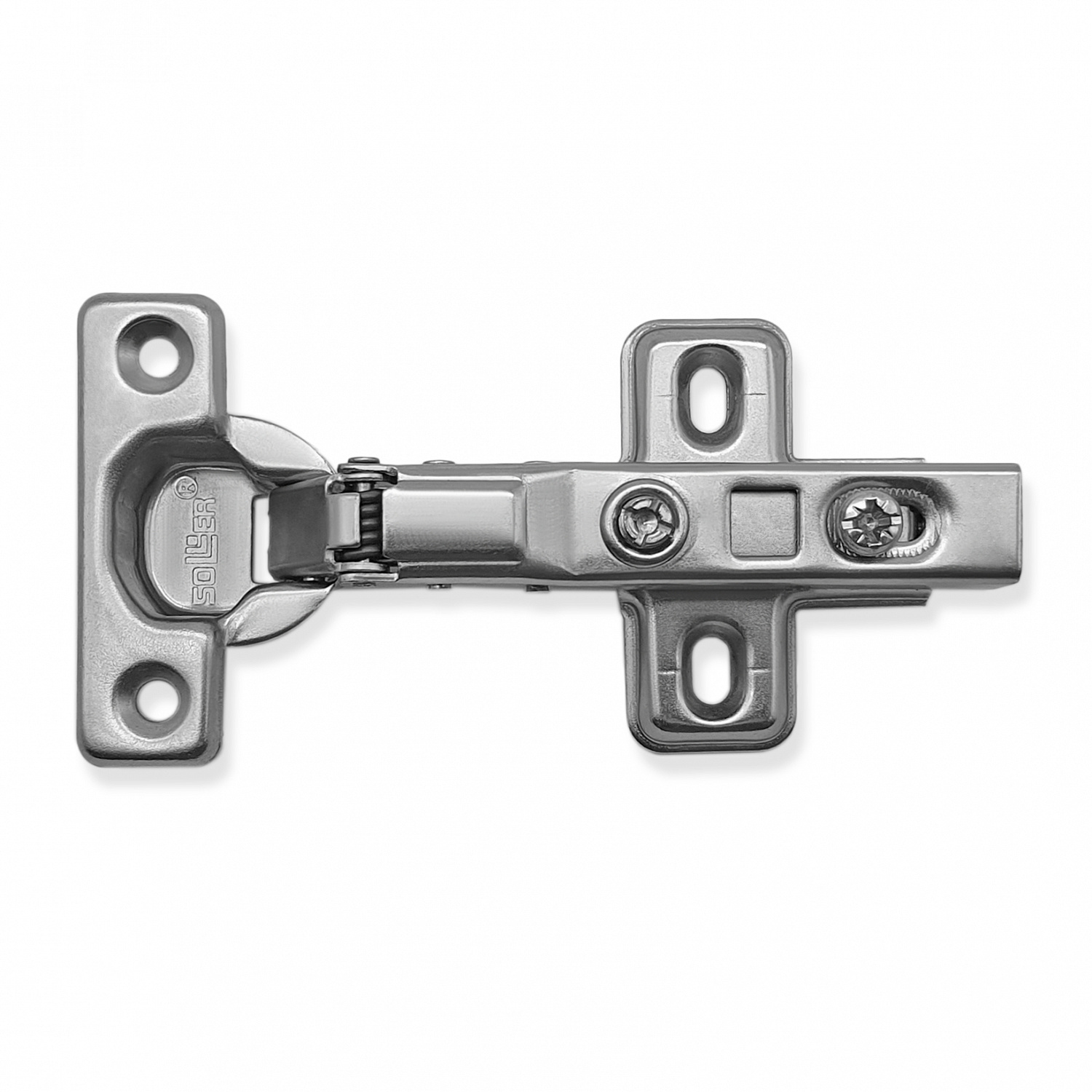 Петля мебельная- мини полунакладная SOLLER чашка 26 мм с доводчиком Clip-On