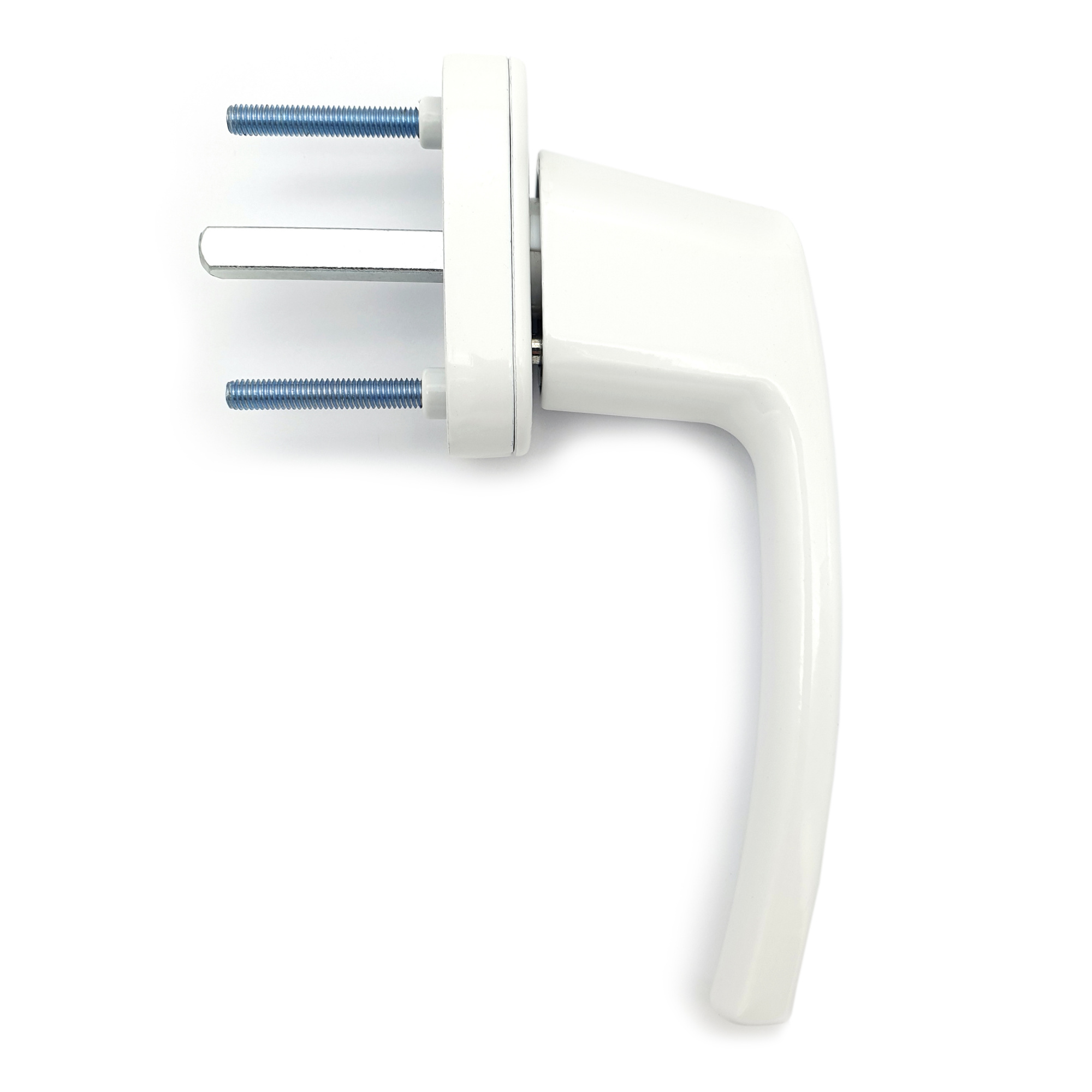 Ручка оконная с ключом, белая кругл. (SWH37)