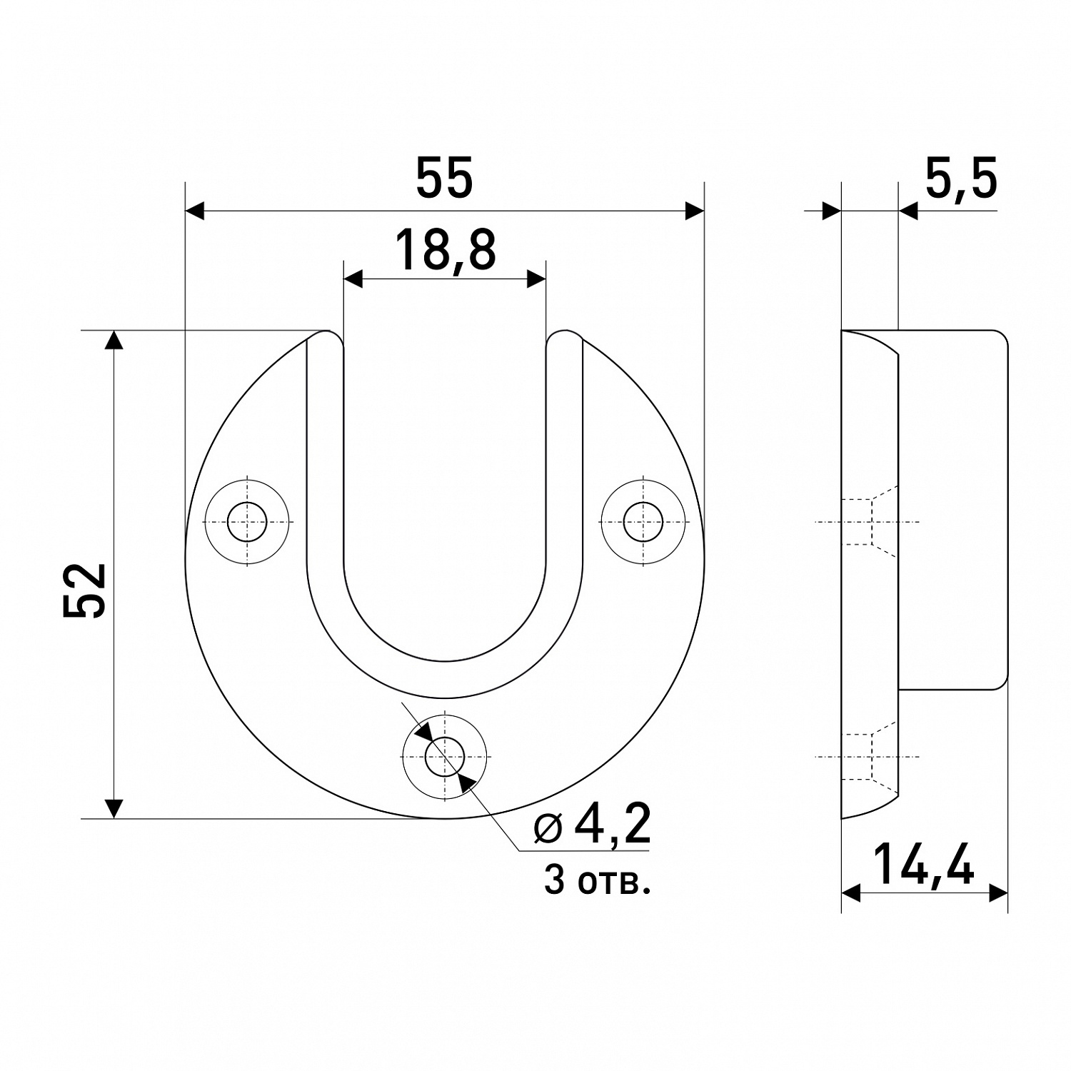 Штангодержатель для деревянной штанги SOLLER коричневый пластик