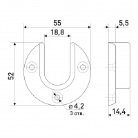 Штангодержатель для деревянной штанги SOLLER коричневый пластик