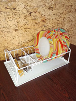 Тарелосушка настольная одноярусная с карманом Мини белая без поддона 350*210 мм