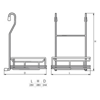Полка угловая для рейлига d-16 мм SOLLER АЕ-659 256*231*280 мм