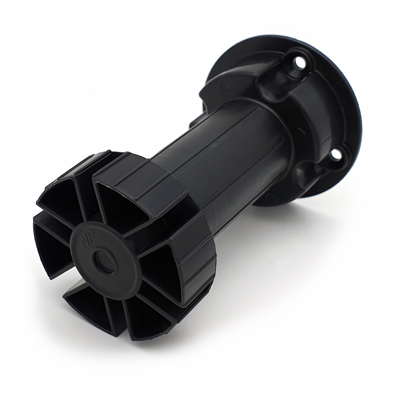 Опора кухонная 100 мм неразборная под саморезы регулируемая 95-130 мм пластик черная