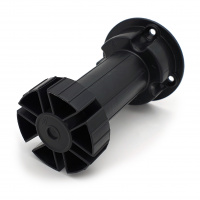 Опора кухонная 100 мм неразборная под саморезы регулируемая 95-130 мм пластик черная