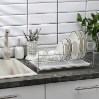 Тарелосушка настольная малая хром с поддоном (5.3)