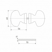 Ручка-кнопка большая Классика банная деревянная