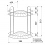 Полка для ванной угловая 2-х ярусная радиальная мелкая хром зеркальный крашенная