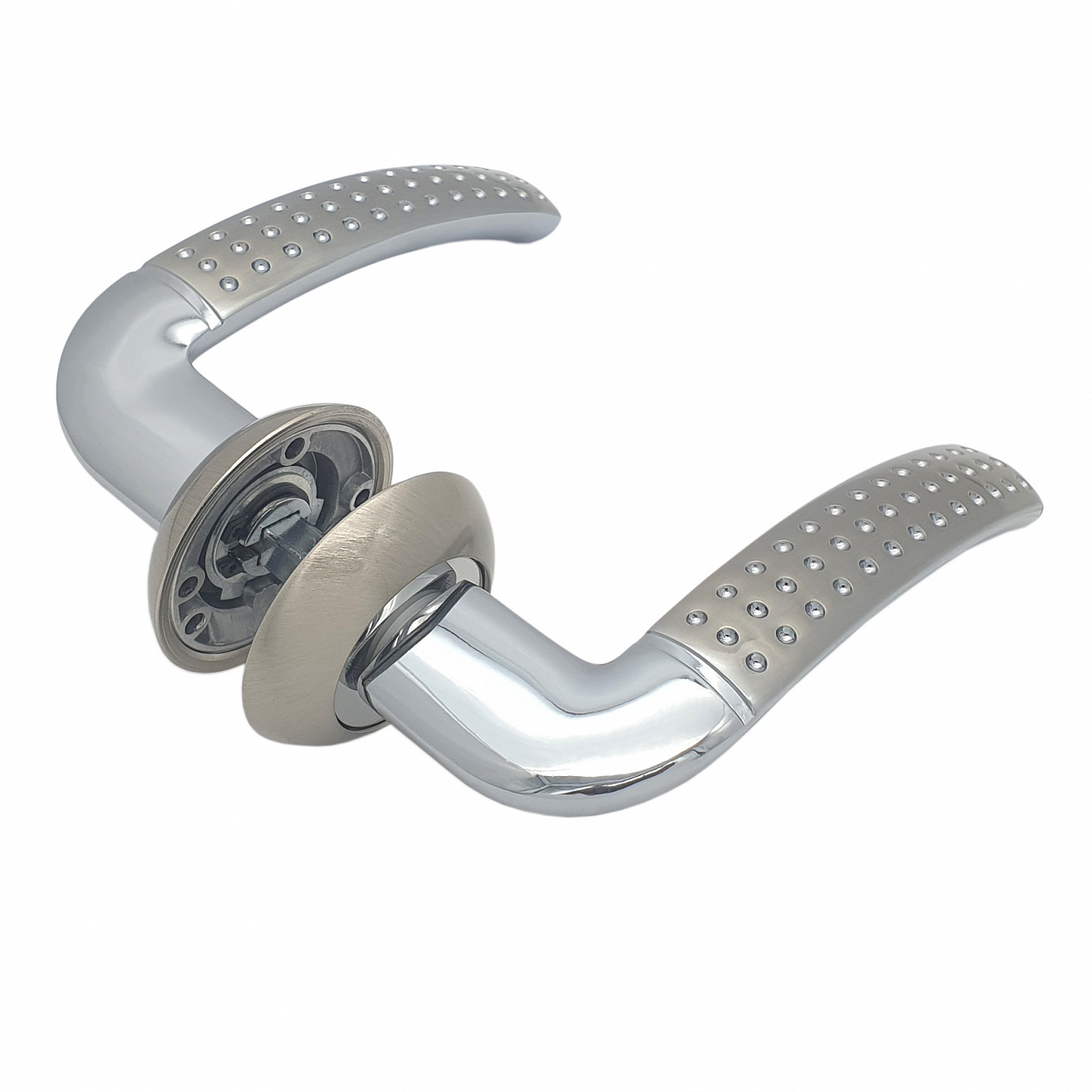 Комплект дверных ручек SOLLER KR90AE9S сатин/хром 