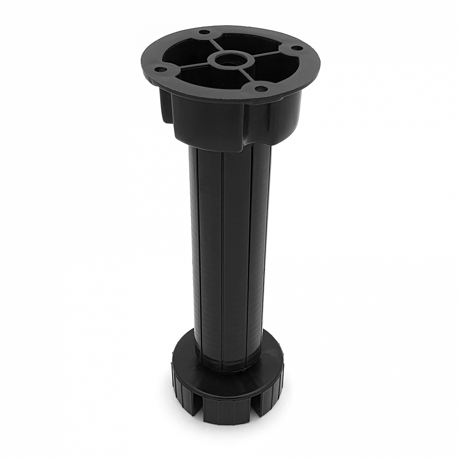 150мм  Опора неразборная регулируемая, черная  (пласт.)