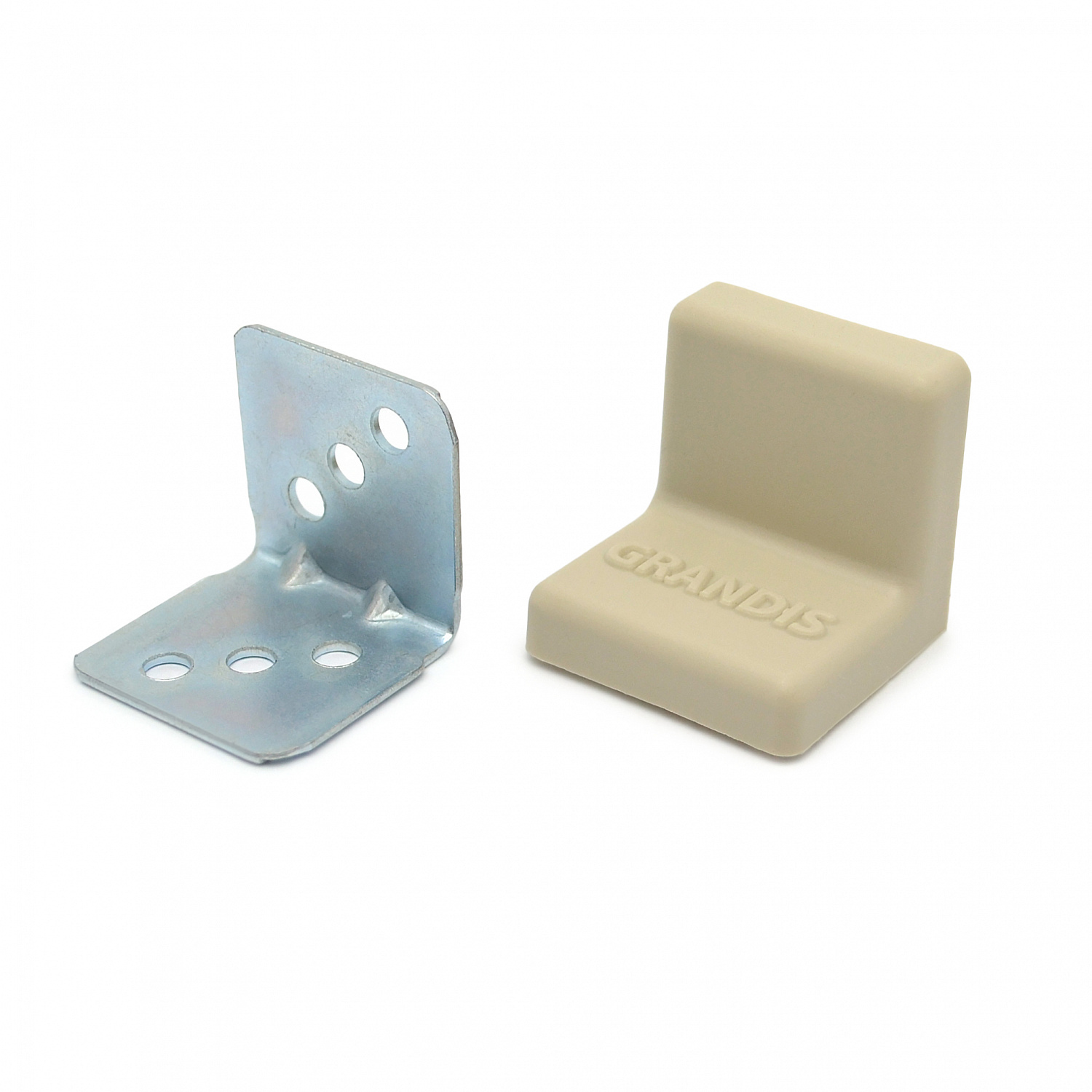 Уголок мебельный 25*25 мм основа металл + декор пластик ясень