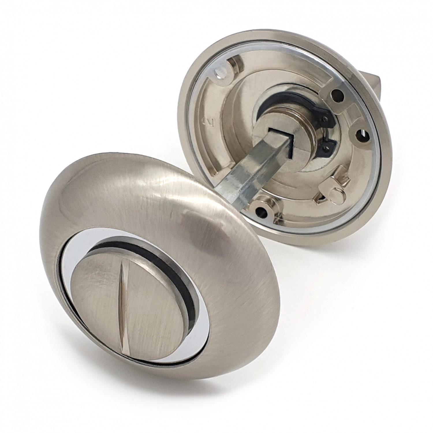 Завертка дверная для ванных комнат SOLLER BK-02 SS матовый никель/SS для ванных комнат