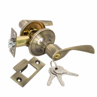 Ручка-защелка нажимная межкомнатная SOLLER R 860 ETАB бронза с ключом и фиксатором