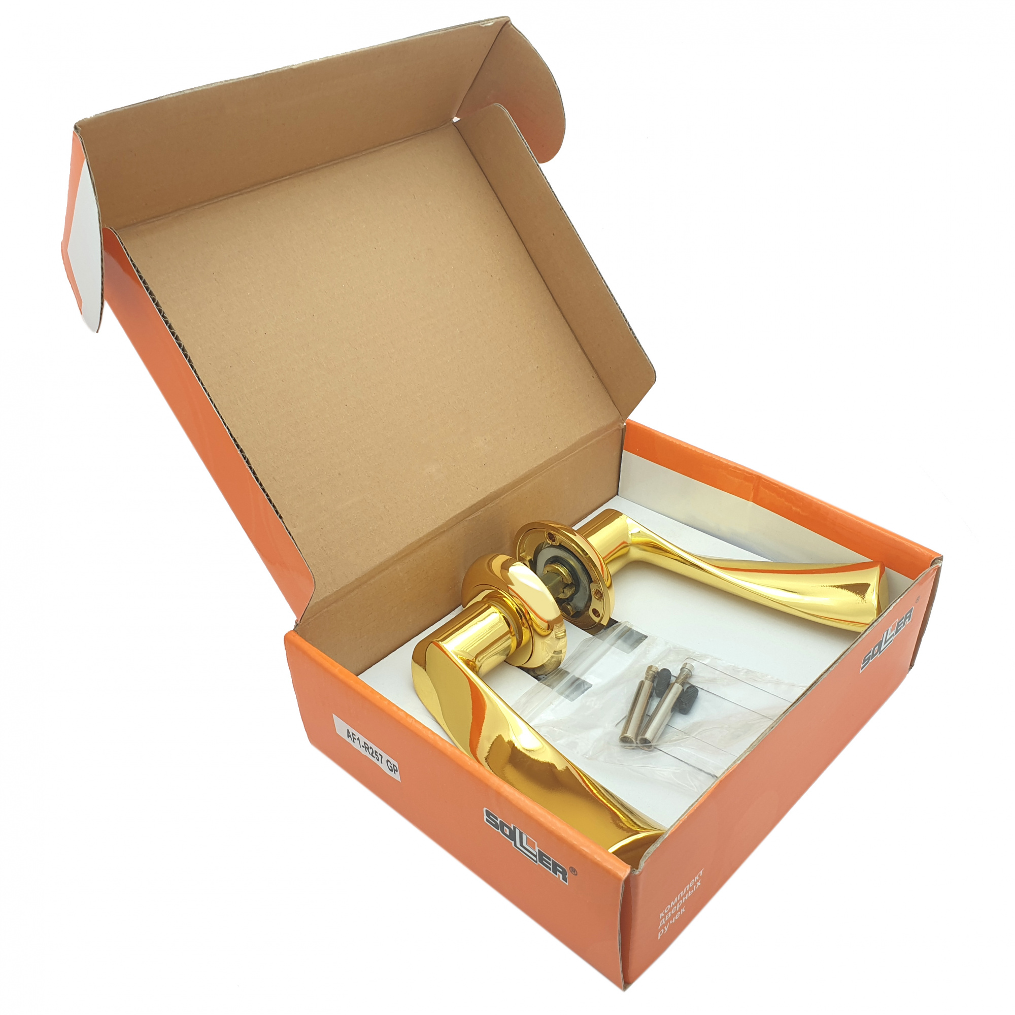 Комплект ручек для межкомнатных дверей SOLLER R257 GP золото