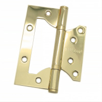 Петля дверная накладная 4" SOLLER золото (сталь 100*75*2) бабочка без врезки