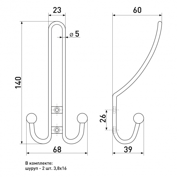 Крючок SOLLER 208А черный