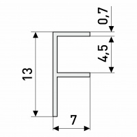 Планка д/панелей "Союз" 4мм 600мм  угловая, F- образная, черная