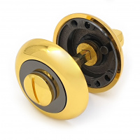 Завертка дверная для ванных комнат SOLLER BK BN/GP графит/золото для ванных комнат