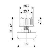 Подпятник регулируемый с втулкой SOLLER R-12М+R-13M для трубы d-25 мм
