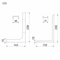 Полкодержатель SOLLER С33 белый 237*143*35 мм
