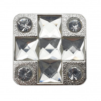 Ручка-кнопка мебельная SOLLER 873-К серебро СS со стразами