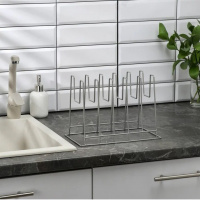 Подставка под крышки настольная хром вертикальное расположение крышек